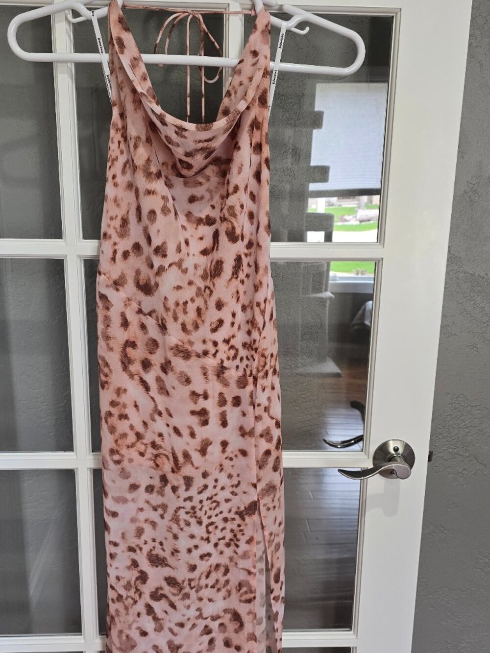 Chiffon Tie Maxi Dress-Animal Print